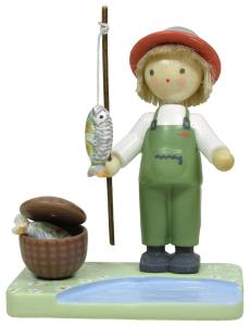 Flade Junge mit Regenbogenforelle  (Flade 5183) Junge mit Regenbogenforelle